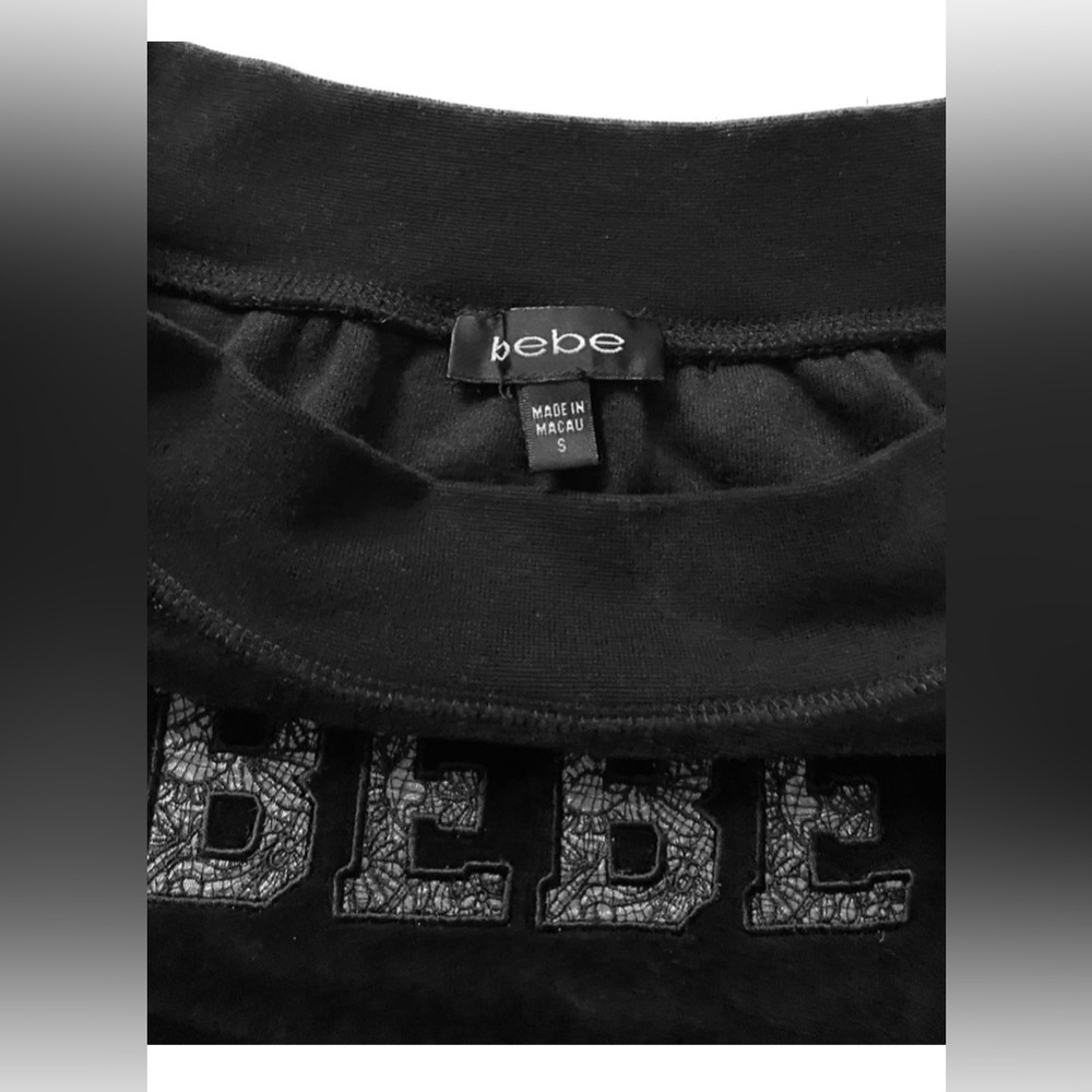 BEBE ❤️❤️ LONG SLEEVES VELOUR GRAPHIC VINTAGE Y2K - Picture 3 of 7